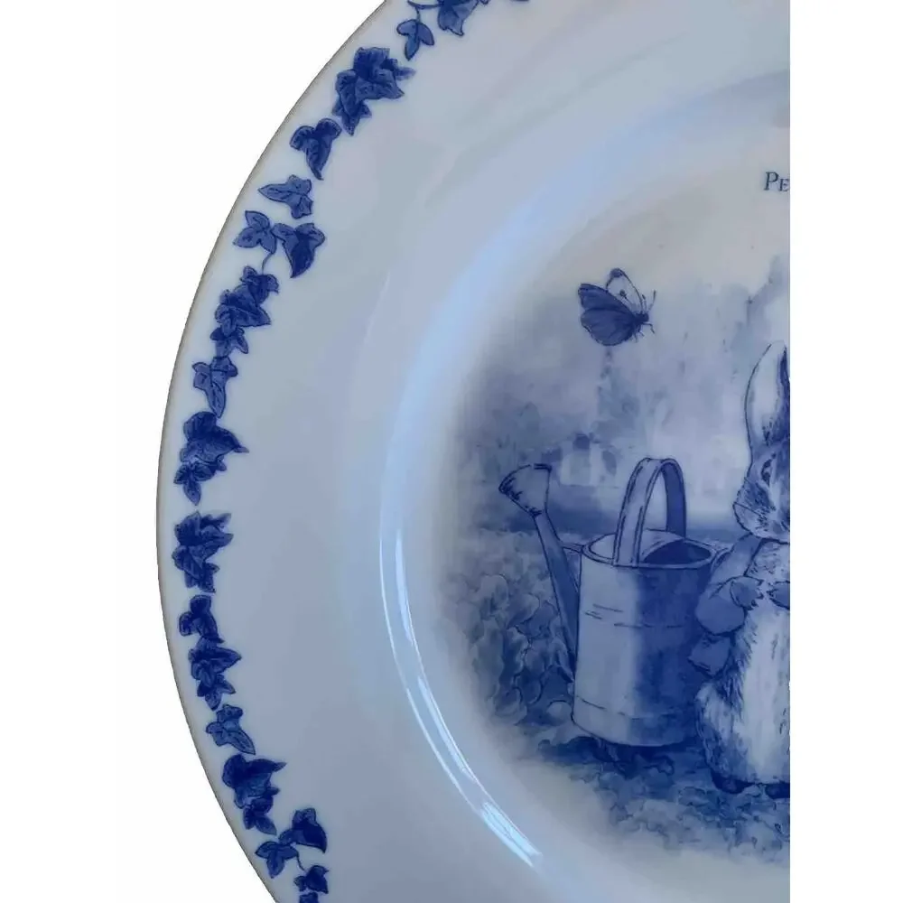 Beatrix Potter Peter Rabbit Dinner Plates 10.5in Blue Ivy Toile Set of 4 Easter